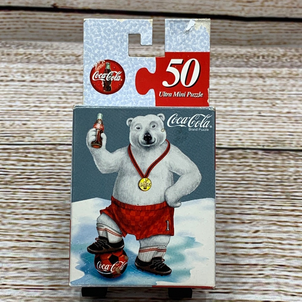 Coca-Cola Polar Bear Soccer‎ Ultra Mini 50 Piece Puzzle 1998 Collectible